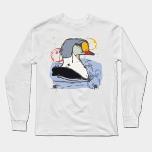 King Eider duck watercolor sketch Long Sleeve T-Shirt